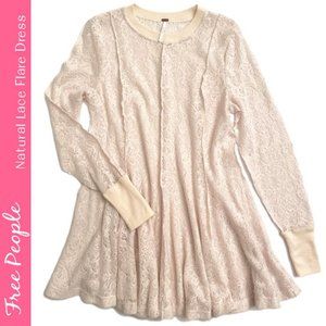 Free People Natural Color Lace Flare Dress NWT Size S